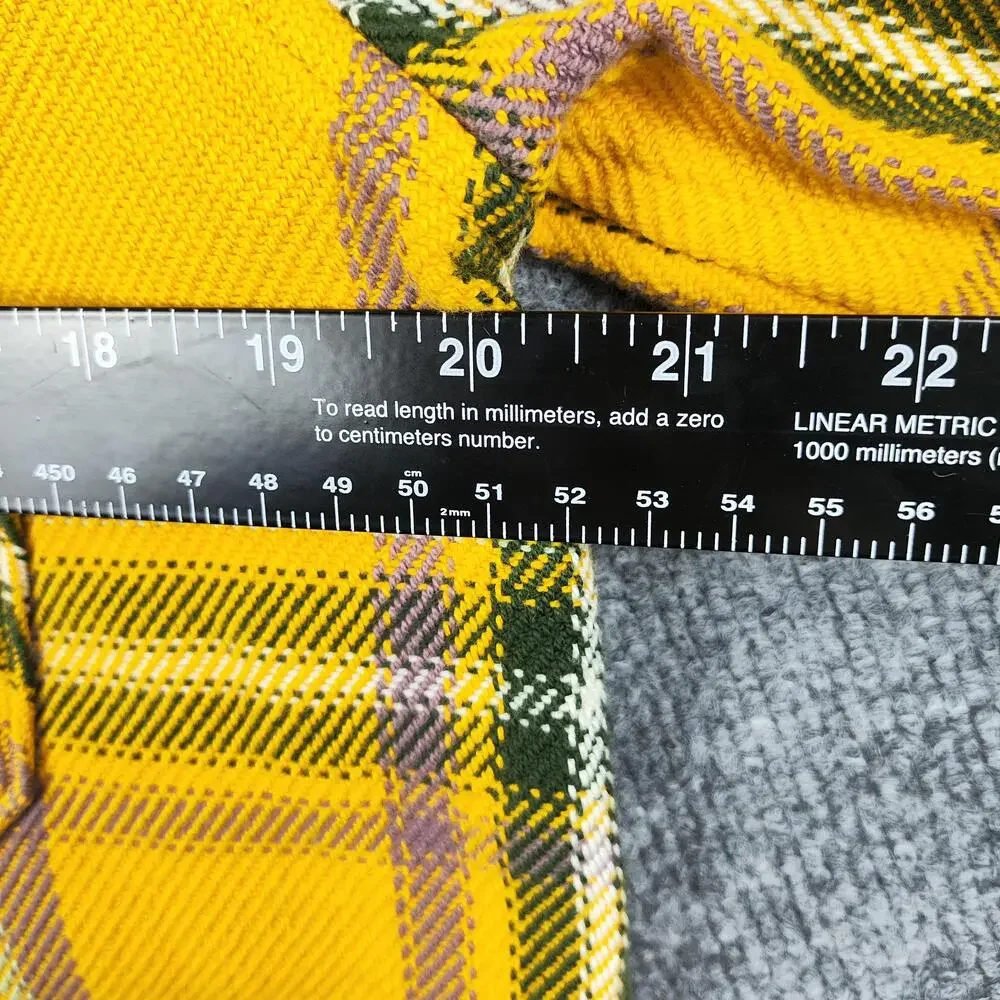 North Face Shirt Mens Medium Yellow Plaid Flannel Button Front Long Sleeve